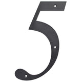 Hillman 6 in. Reflective Black Plastic Nail-On Number 5 1 pc