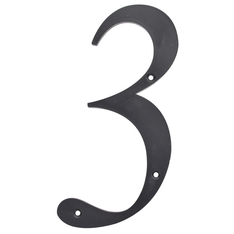 Hillman 6 in. Reflective Black Plastic Nail-On Number 3 1 pc