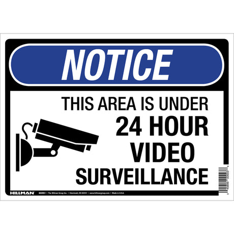 Hillman English White Security Sign 10 in. H X 14 in. W