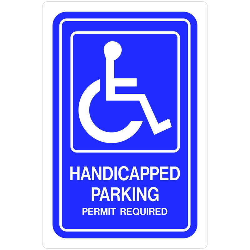 Hillman English Blue Handicap Sign 18 in. H X 12 in. W