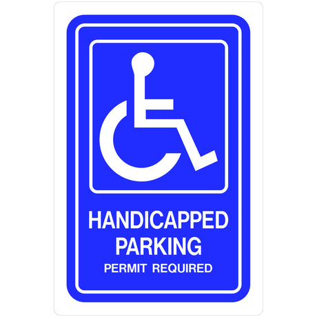 Hillman English Blue Handicap Sign 18 in. H X 12 in. W