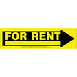 Hillman English Yellow For Rent Sign 6 in. H X 24 in. W