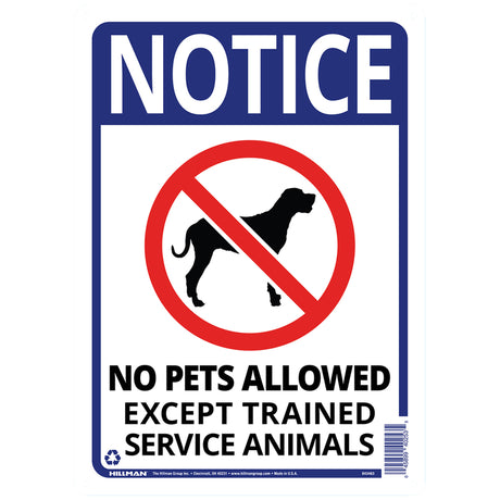 Hillman English White Notice Sign 14 in. H X 10 in. W