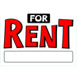 Hillman English White For Rent Sign 10 in. H X 14 in. W