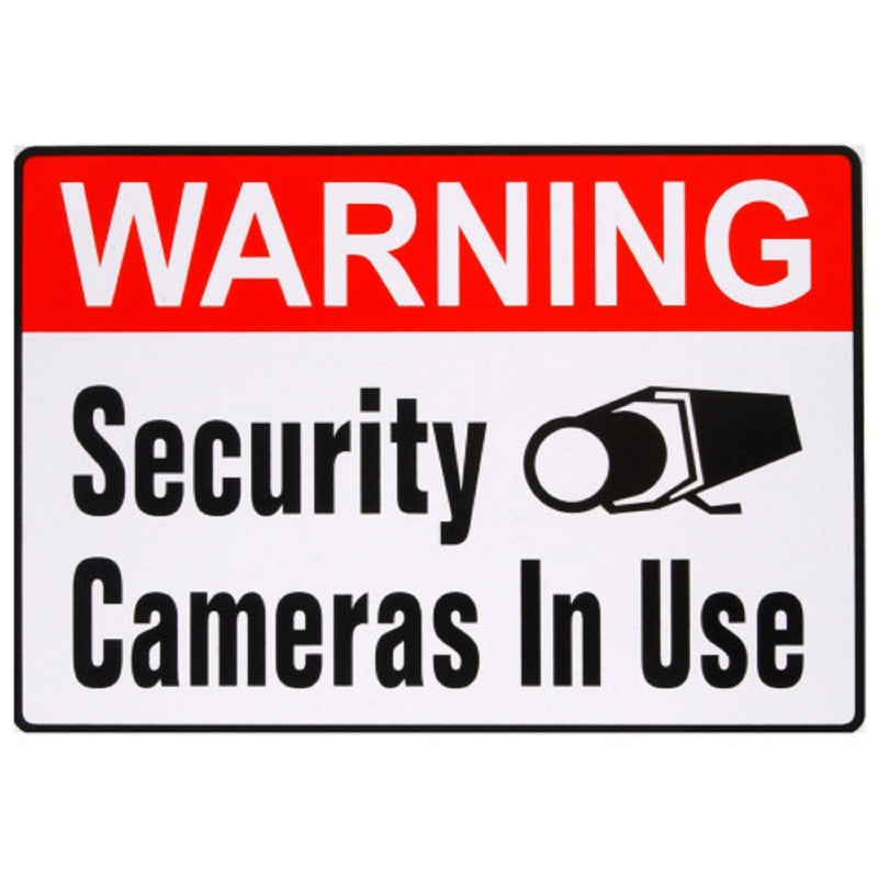 Hillman English White Security Decal 4 in. H X 6 in. W