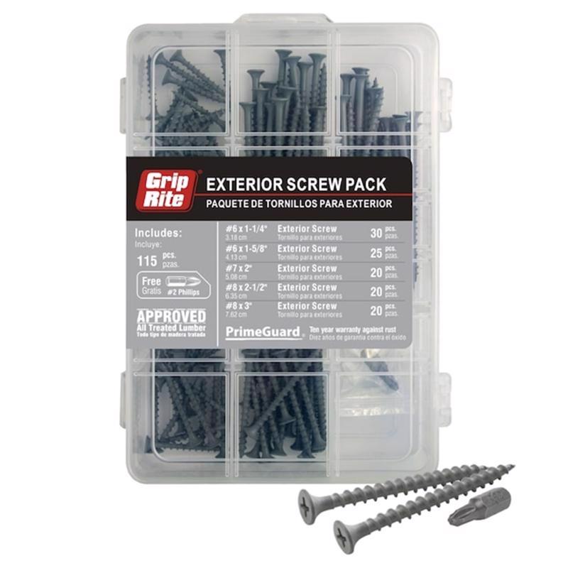 Grip-Rite No. 8 wire X 3 in. L Phillips Bugle Head Exterior Screws 1.1 lb 1 pk