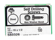 Hillman No. 10-16 X 1/2 in. L Hex Washer Head Self- Drilling Screws 100 pk