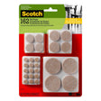 3M Scotch Felt Self Adhesive Protective Pad Beige Round Assorted in. W 162 pk