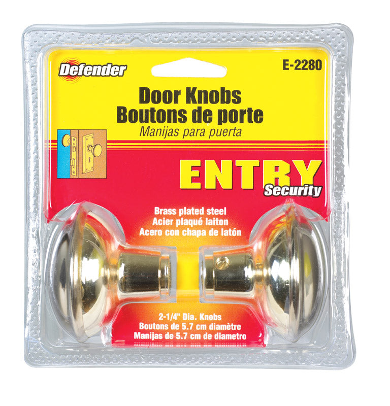 Prime-Line Bright Brass Replacement Knobs Right or Left Handed