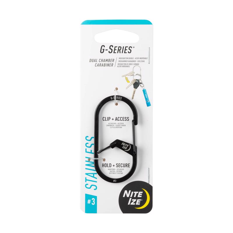 Nite Ize G-Series Stainless Steel Black Dual Chamber Carabiner