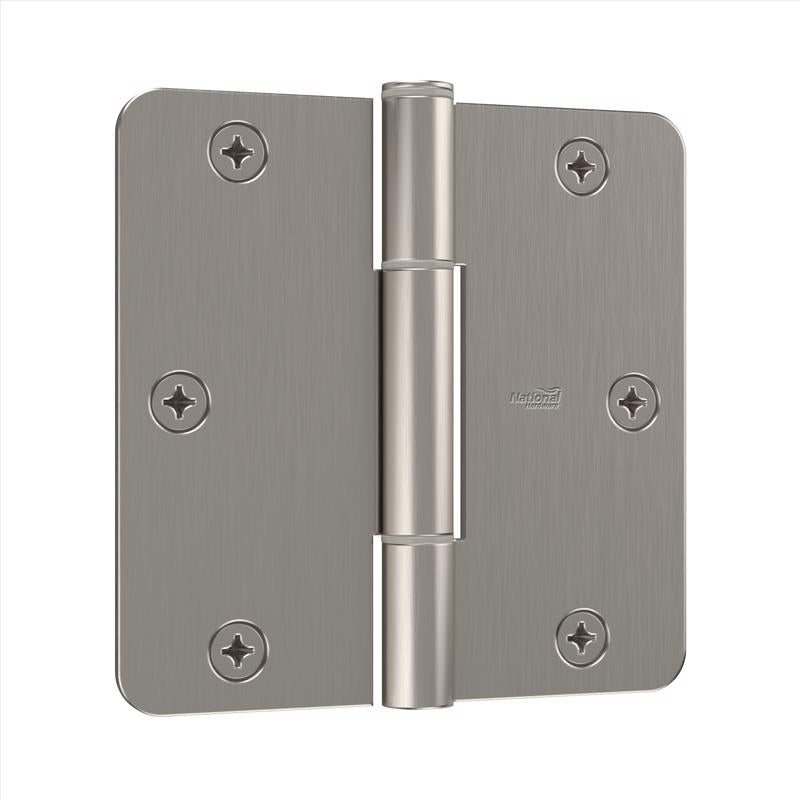 National Hardware Squeak Guard 3.5 in. L Satin Nickel Door Hinge 3 pk