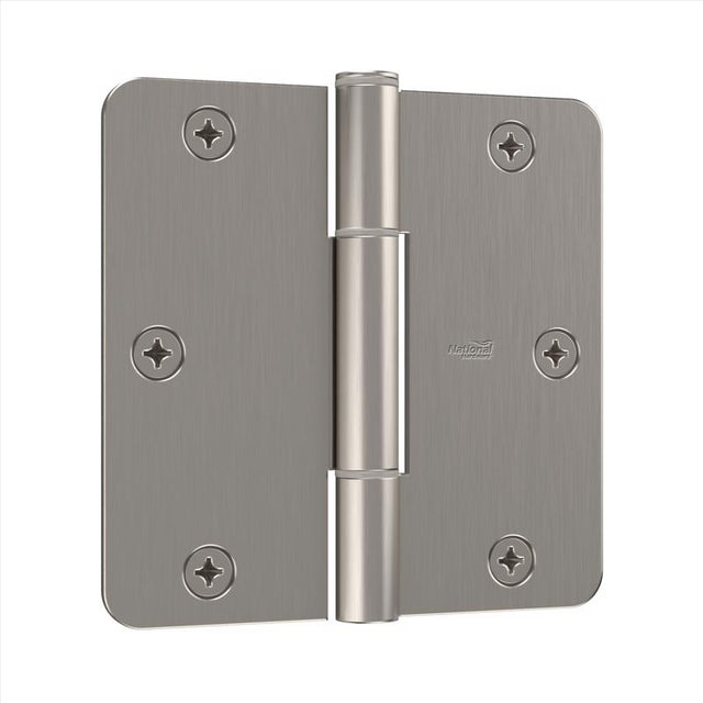 National Hardware Squeak Guard 3.5 in. L Satin Nickel Door Hinge 3 pk