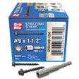Grip-Rite No. 9 wire X 1-1/2 in. L Star Hex Washer Head Structural Screws 50 pk