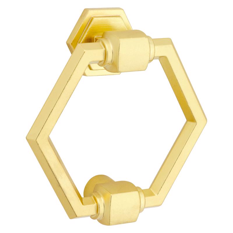 National Hardware Powell 4 in. L Brushed Gold Die Cast Zinc Door Knocker