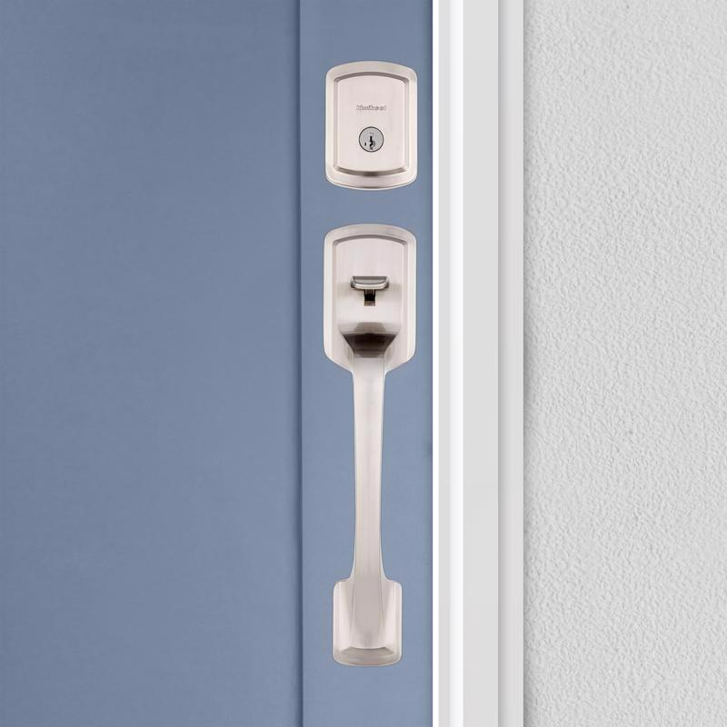 Kwikset Prague Satin Nickel Entry Handleset 1-3/4 in.