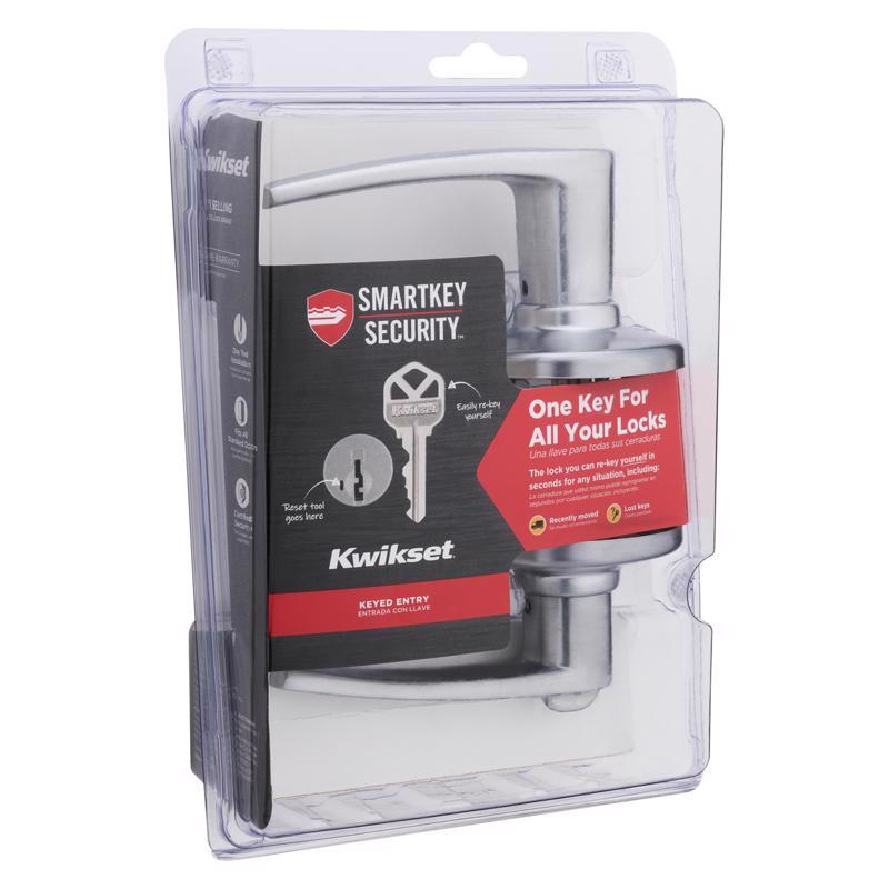 Kwikset Delta Satin Chrome Keyed Entry Lever 1-3/8 in.