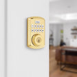 Kwikset Powerbolt Polished Brass Zinc Electronic Deadbolt