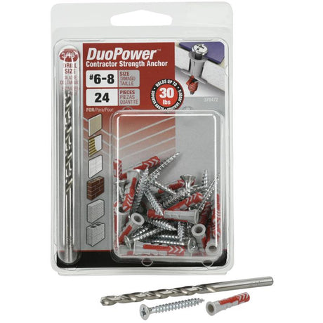 HILLMAN 3/16 in. D X 1 in. L Nylon Round Head Screw and Anchor 24 pk