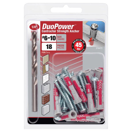 HILLMAN 1/4 in. D X 1.1875 in. L Nylon Round Head Screw and Anchor 18 pk