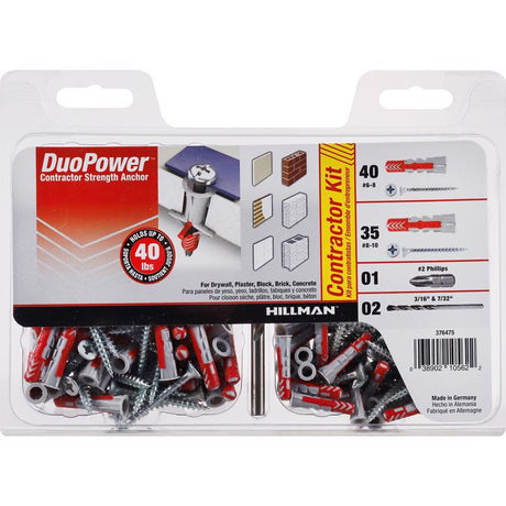 HILLMAN Assorted in. D X Assorted in. L Nylon Round Head Anchor Kit 78 pc