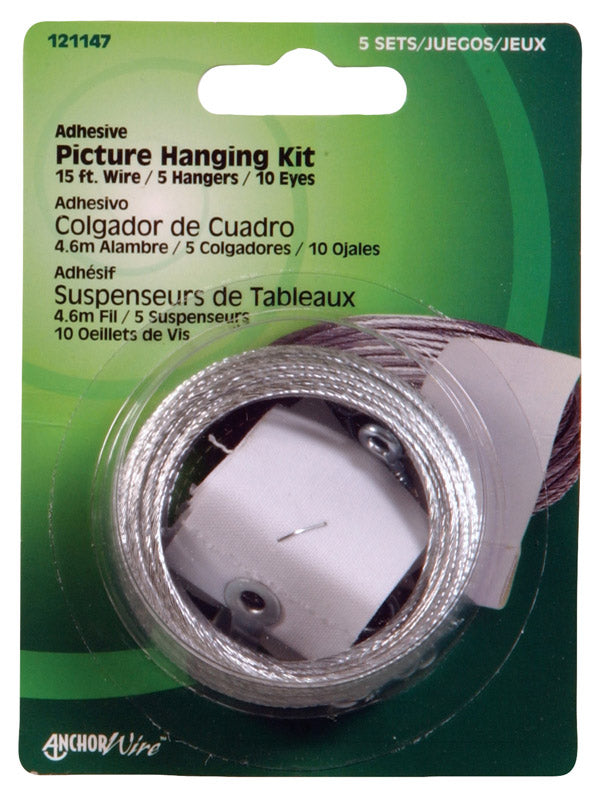 Hillman AnchorWire Steel-Plated Light Duty Adhesive Hangers 2 lb 5 pk