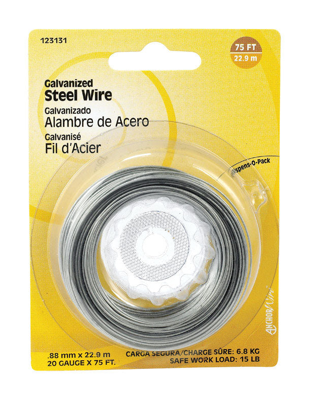 Hillman 75 ft. L Galvanized Steel 20 Ga. Wire