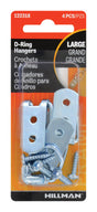 Hillman Silver Large D-Ring Hanger 15 lb 4 pk