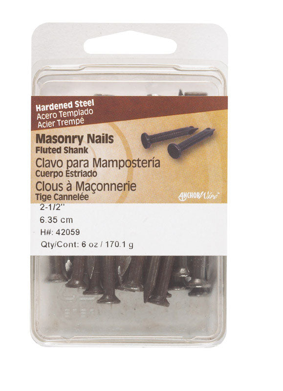 Hillman 2-1/2 in. Masonry Steel Nail Flat Head