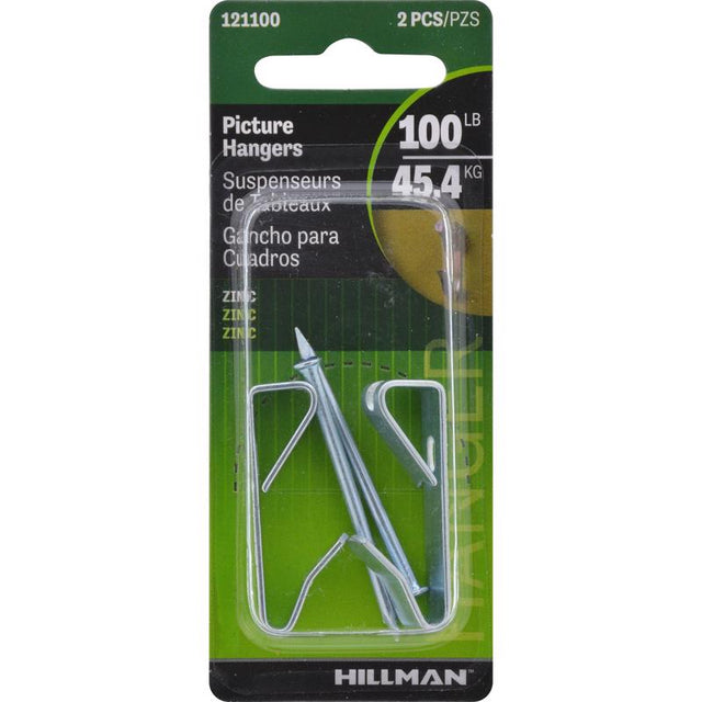 Hillman AnchorWire Silver Conventional Picture Hanger 100 lb 2 pk