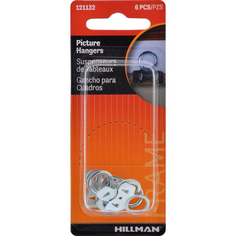Hillman AnchorWire Steel-Plated Silver Picture Pender 6 pk