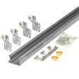 Prime-Line Galvanized Silver Steel By-Pass Door Hardware Set 1 pk