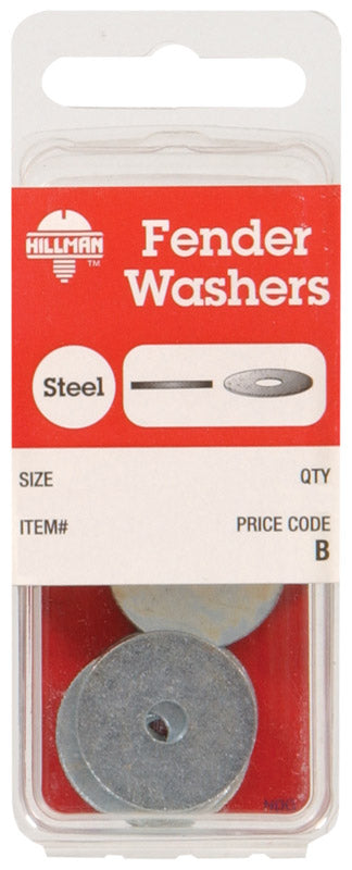 Hillman Zinc-Plated Steel 1/4 in. Fender Washer 6 pk