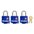 Master Lock 1-5/16 in. H X 1 in. W Vinyl Covered Steel Double Locking Padlock Keyed Alike