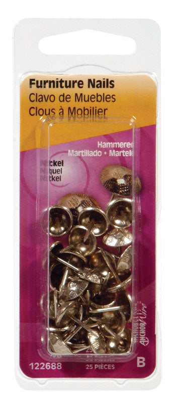 Hillman 1/2 in. Furniture Brass Nail Hammered Head
