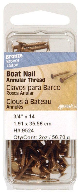 Hillman 3/4 in. Boat Bronze Steel Nail Flat Head 2 oz