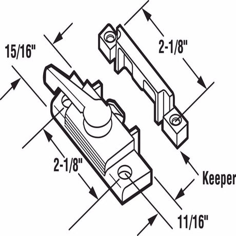 Prime-Line Painted White Zinc Sash Lock 1 pk