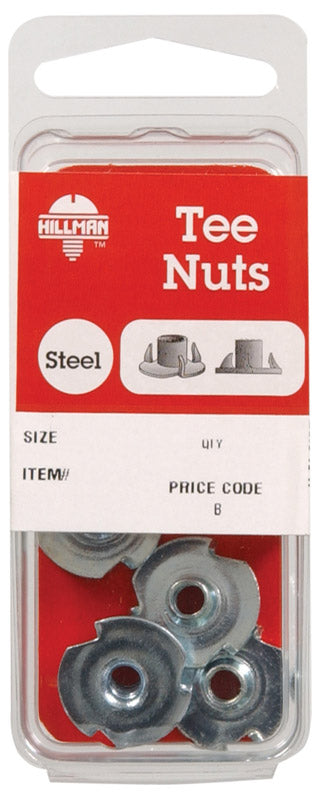Hillman 1/4 in. Zinc-Plated Steel SAE Tee Nut 4 pk