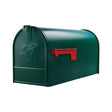 Gibraltar Mailboxes Elite Classic Galvanized Steel Post Mount Green Mailbox