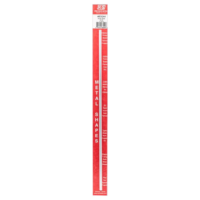 K&S 12 in. L X 3/16 in. D Aluminum Rod 1 pk