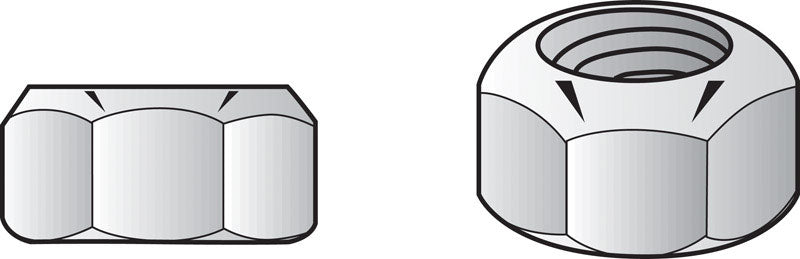 Hillman 1/4 in. Zinc-Plated Steel USS Nylon Lock Nut 4 pk