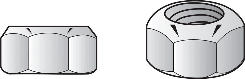 Hillman 10 in. Zinc-Plated Steel USS Nylon Lock Nut 5 pk