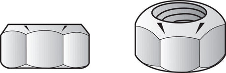 Hillman 10 in. Zinc-Plated Steel USS Nylon Lock Nut 5 pk