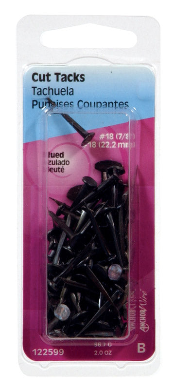 Hillman No. 18 X 7/8 in. L Blue Steel Cut Tacks 2 pk