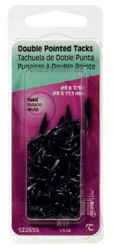 Hillman No. 9 X 7/16 in. W X 0.4375 in. L Blue Steel Double Point Tack Staple 9 Ga. 1-1/2 oz