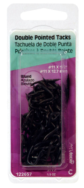 Hillman No. 11 X 1/2 in. W X 0.5 in. L Blue Steel Double Point Tack Staple 11 Ga. 1-1/2 oz