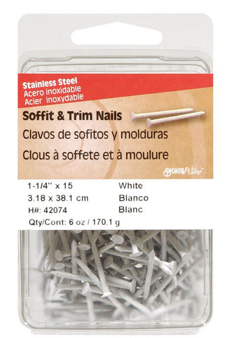 Hillman 1-1/4 in. Soffit and Trim Stainless Steel Nail Flat Head
