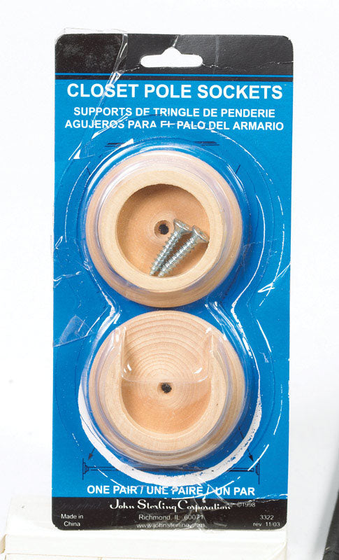 John Sterling Pro 1-3/8 in. L X 1-3/8 in. D Oak Wood Rod Socket