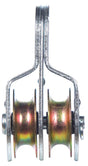 Campbell 1.5 in. D Zinc Plated Steel Fixed Eye Double Sheave Rigid Eye Pulley