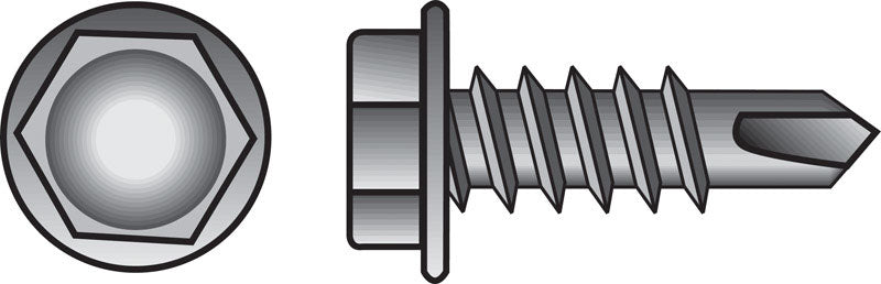 Hillman No. 8 X 1-1/2 in. L Phillips Hex Washer Head Sheet Metal Screws 100 pk