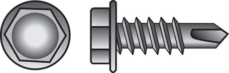 Hillman No. 8 X 1-1/2 in. L Phillips Hex Washer Head Sheet Metal Screws 100 pk